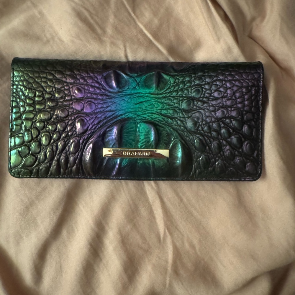 Brahmin Iridescent Crocodile Embossed wallet
